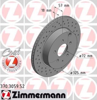 Диск гальмівний SPORT Z ZIMMERMANN 370.3059.52