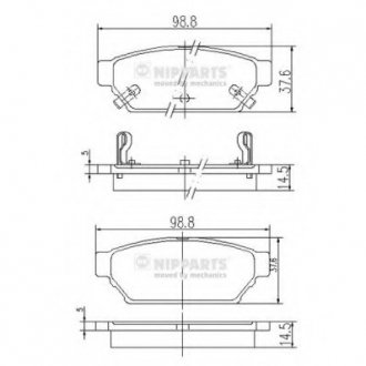 Тормозные колодки, к-кт. NIPPARTS J3615004