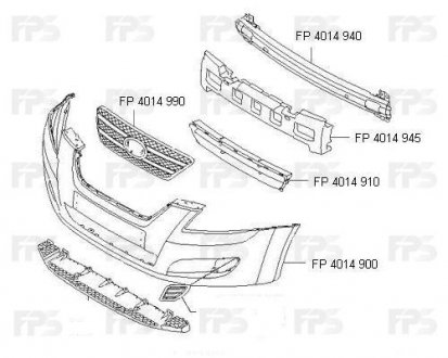 Решітка пластикова FP FORMA PARTS 4014 910