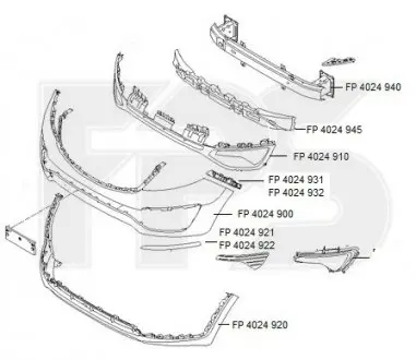 Решетка пластиковая FP FORMA PARTS 4024 910