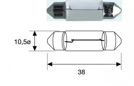 Автолампа 10W MAGNETI MAGNETI MARELLI AL C10W 12 (фото 1)