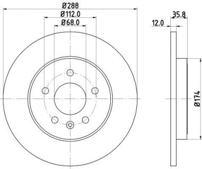 AUDI Диск тормозной задний A4 00- MINTEX MDC2162