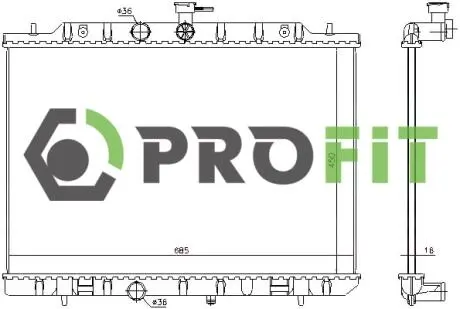 Радіатор охолоджування PR PROFIT 1740-0264