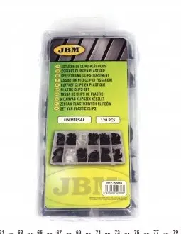Набір кліпс пластмасових універсальних (128 шт) JBM 52888