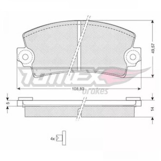 Гальмівні колодки дискові TOMEX 10432