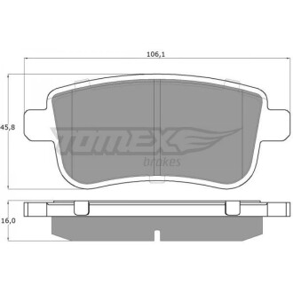 Гальмівні колодки дискові TOMEX 1638