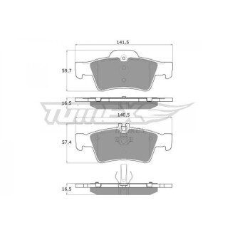 Тормозные колодки дисковые TOMEX 1430