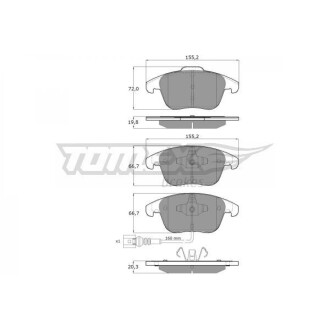 Тормозные колодки дисковые TOMEX 1582