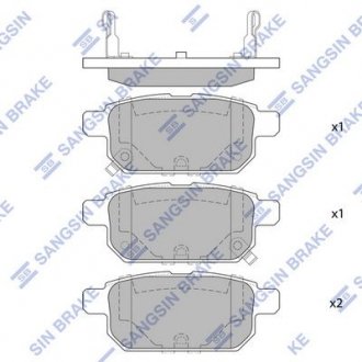 Тормозные колодки дисковые задние SANGSIN BRAKE HI-Q SP1634