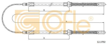 Трос стояночного тормоза COFLE 12.3702