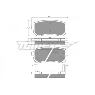 Тормозные колодки дисковые TOMEX 1566
