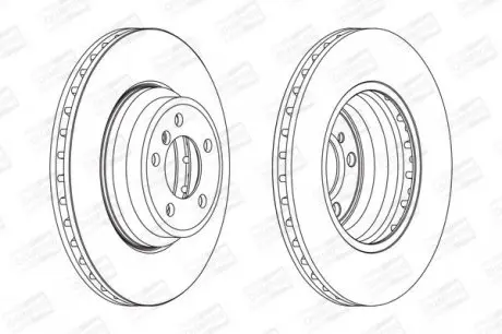 BMW Диск тормозной передн.E60 (348*30) CHAMPION 563078CH-1