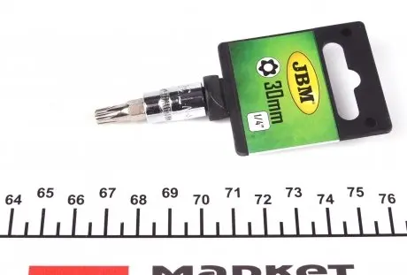 Біта Torx T30 + адаптер під ключ 1/4" (хромована) JBM 13397