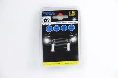 Автолампа T05 LED 12V 1xSMD 3528 LED WHITE (2 шт) BOSMA 3932