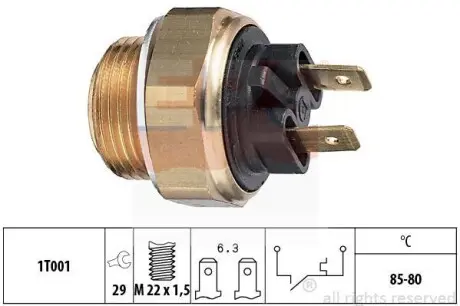 Фото запчасти Температурный датчик включения вентилятора радиатора EPS 1.850.018 Температурный датчик включения вентилятора радиатора EPS 1.850.018