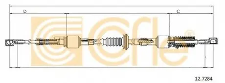 Трос куліси Ducato/Jumper 2.5/2.8 D/TD 94-02 (кпп MG) (960/690) COFLE 12.7284