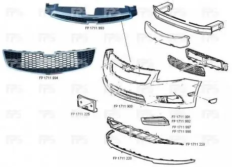 Решітка пластикова FPS FP FORMA PARTS 1711 998