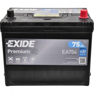 Акумулятор 6 CT-75-R Premium EXIDE EA754 (фото 1)