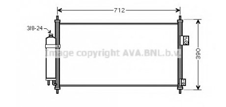 Конденсор кондиционера X-TRAIL 20i/25i MT/AT 01- COOLING AVA DN5263D