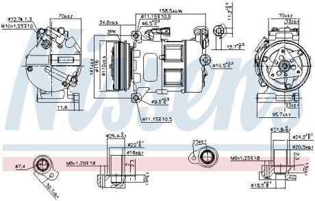 Компрессор VOLVO S60 (10-) D4 NISSENS 890062