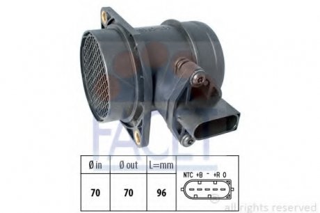Расходомер воздуха (5 конт.) BMW 1(E81)/3(E46) 1.6/1.8/2.0 00-11 FACET 10.1440