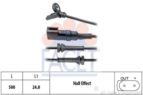 Датчик ABS Ford FOCUS 1.4-2.0 98-04 передній Л/Пр FACET 21.0023