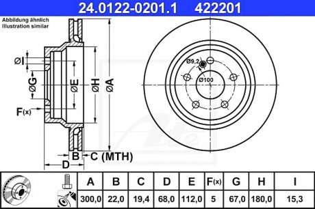 Гальмівний диск ATE 24.0122-0201.1