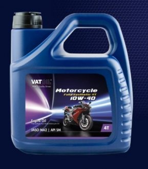 Масло мотоциклетное Motorcycle 4T full synthetic 10W40 / 4л. / (API SM, JASO MA2) VATOIL 50504