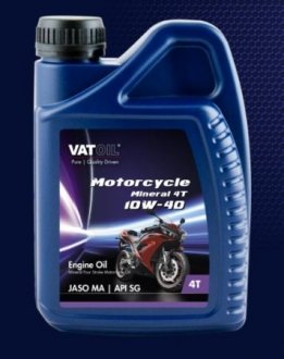 Масло мотоциклетное Motorcycle 4T mineral 10W40 / 1л. / (API SG, JASO MA) VATOIL 50505