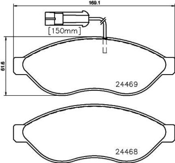 К-т тормозных колодок передн.CITROEN JUMPER 06- FIAT DUCATO MINTEX MDB3365