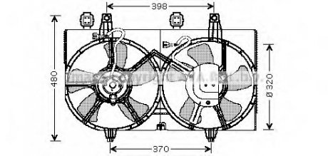 Вентилятор радиатора NISSAN MAXIMA QX (A33) (00-) COOLING AVA DN7511 (фото 1)