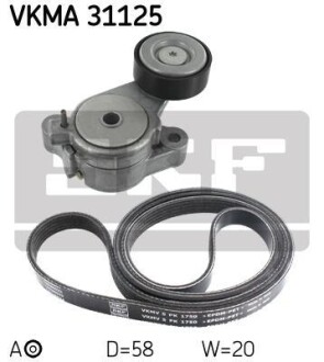 Полікліновий ремінний комплект SKF VKMA 31125