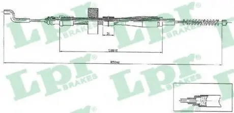 Трос ручного гальма LPR C0971B