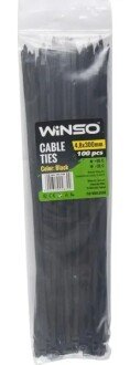 Хомути пластикові чорні 4,8x250 (100шт.) Хомути пластикові чорні WINSO 248250