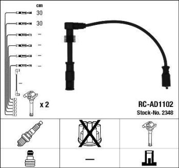 Комплект высоковольтных проводов NGK RCAD1102