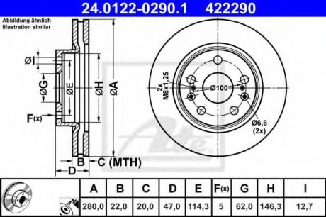 Тормозной диск ATE 24.0122-0290.1 (фото 1)