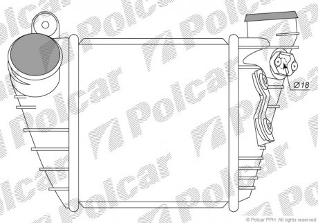 Радіатори повітря (Інтеркулери) POLCAR 1323J8-1 (фото 1)