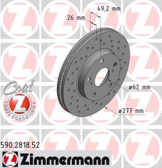 Диск гальмівний SPORT Z ZIMMERMANN 590.2818.52