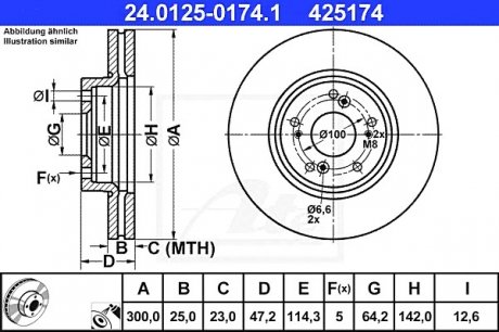 Гальмівний диск ATE 24.0125-0174.1