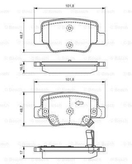 Тормозные колодки дисковые, к-кт. BOSCH 0 986 494 404