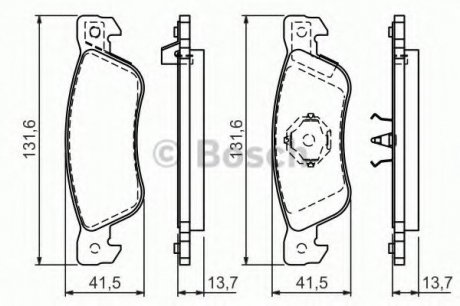 Гальмівні колодки дискові, к-кт. BOSCH 0 986 424 262