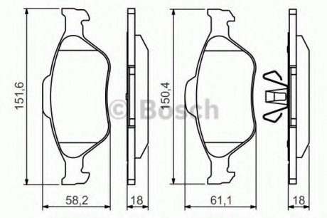 Тормозные колодки дисковые, к-кт. BOSCH 0 986 494 511 (фото 1)