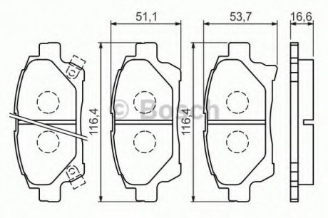 Тормозные колодки дисковые, к-кт. BOSCH 0 986 494 333