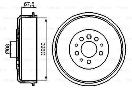 Тормозной барабан BOSCH 0 986 477 046