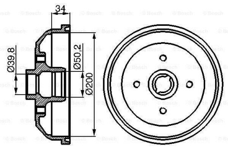 Гальмівний барабан BOSCH 0 986 477 040