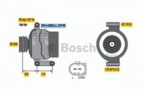 Генератор BOSCH 0 986 047 910 (фото 1)