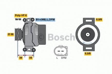 Генератор BOSCH 0 986 046 180