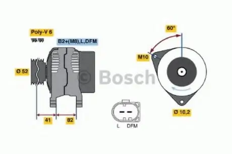 Генератор BOSCH 0 986 043 690