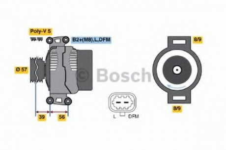 Генератор BOSCH 0 986 044 020 (фото 1)