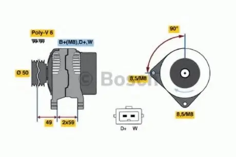 Фото запчасти Генератор BOSCH 0 986 038 950 Генератор BOSCH 0 986 038 950